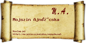Mojszin Ajnácska névjegykártya